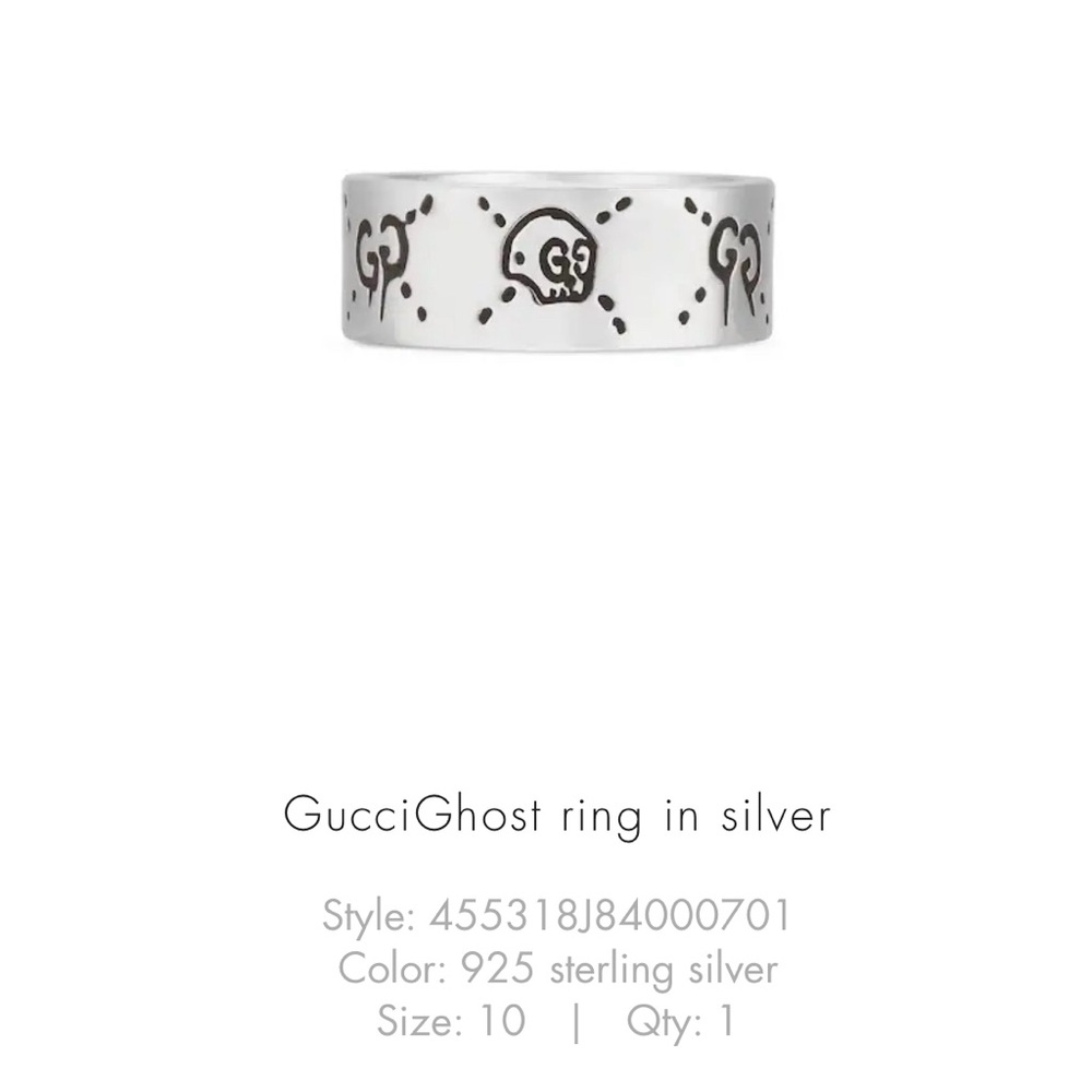Gucci Ghost ring size 10